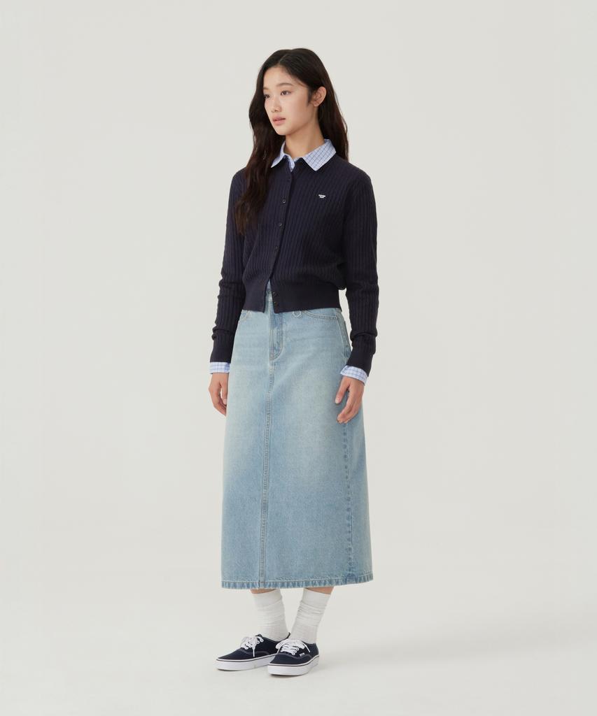 COVERNAT WOMAN Denim Long Skirt Light Blue