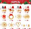 Christmas Tree Ornament Straw and Teru Teru Bou Perfect for Christmas and In a Wooden Box 52-Piece Set, Crafts, Snowflakes, (Lucky Dolls) - Gifts,