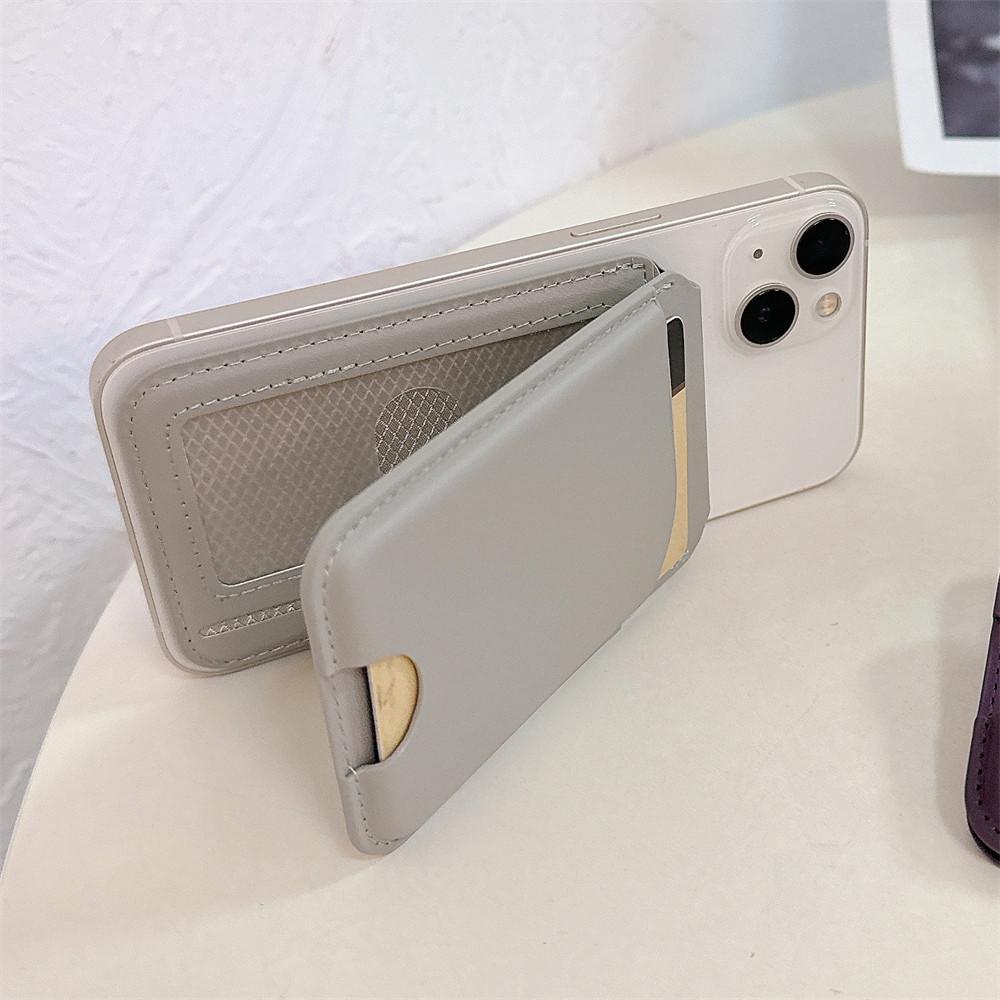 High Quality Business Sle for Magsafe Fold Card Holder Solid Leather Case for IPhone 17 Pro Max 16 15 14 Samsung S26 S25 Ultra