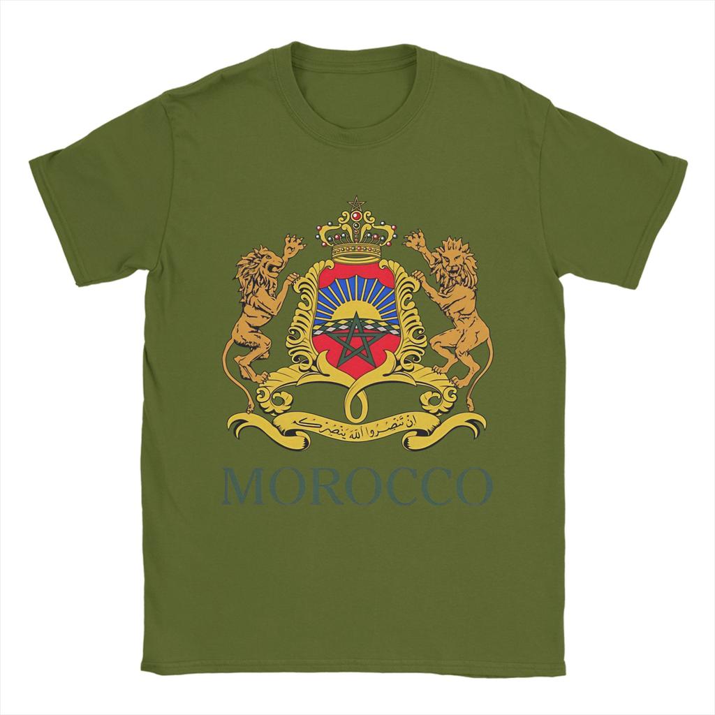Coat of Arms of Morocco Cotton TShirt For Man Summer Y2K TShirts Breathable Trending Tee Shirt Oversize Dropshipping Clothing