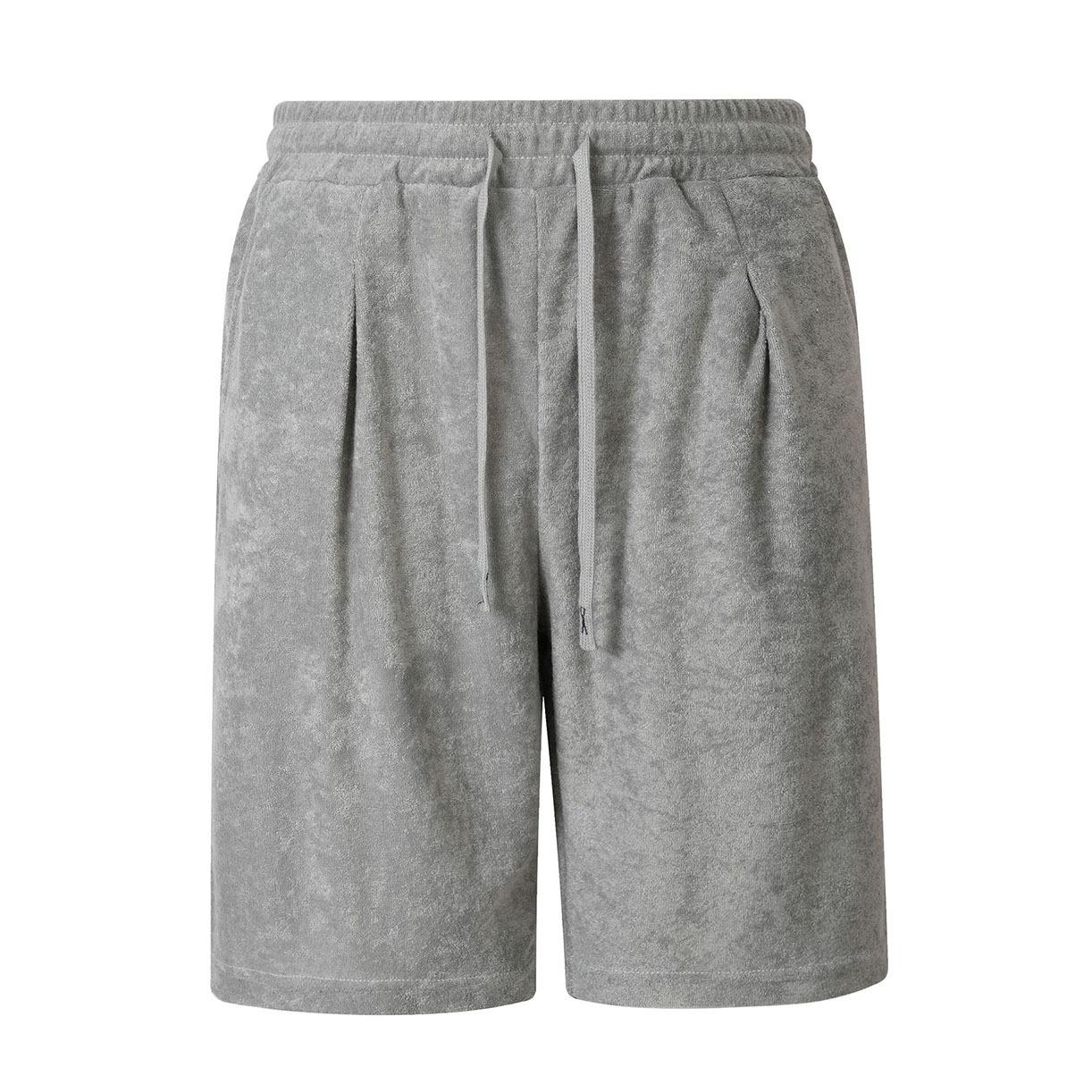 Men S Loose Solid Jacquard Trendy Outdoor Casual Sports Summer Shorts S серый
