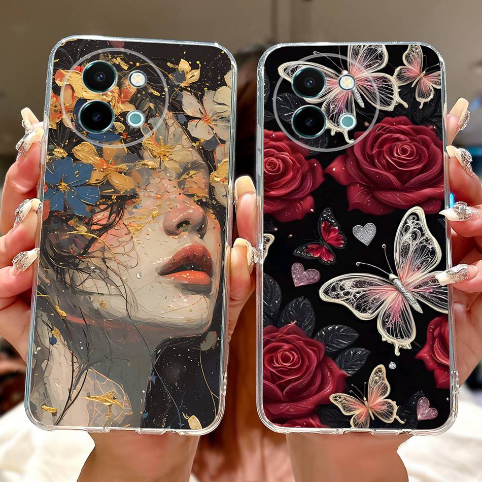 For Vivo Y38 Y58 2025 New Cool Dragon Tiger Painted Phone Case For Vivo Y38 Y58 5G Soft Silicone TPU Cases