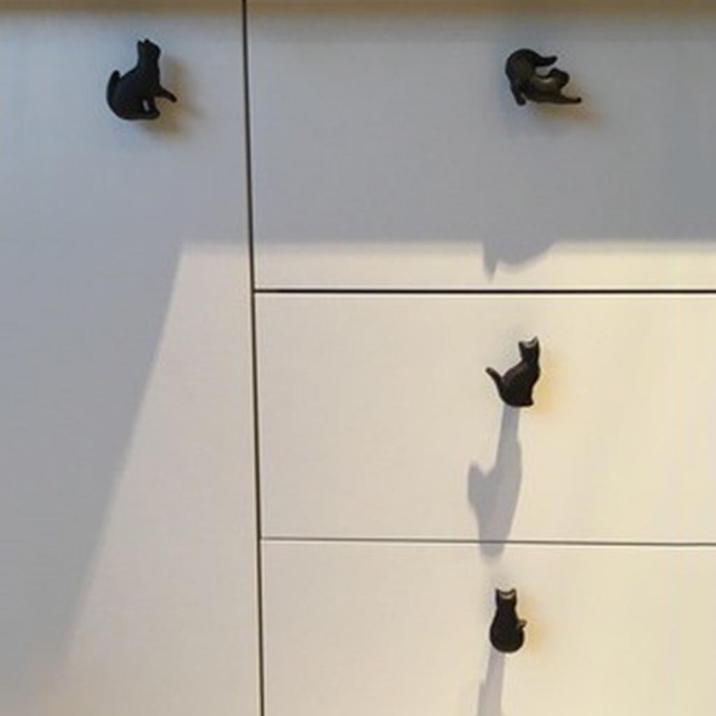 Variety Cast Iron Cute Cat Style Door Drawer Cabinet Wardrobe Pull Handle Knobs Vintage Rural Furniture Hardware