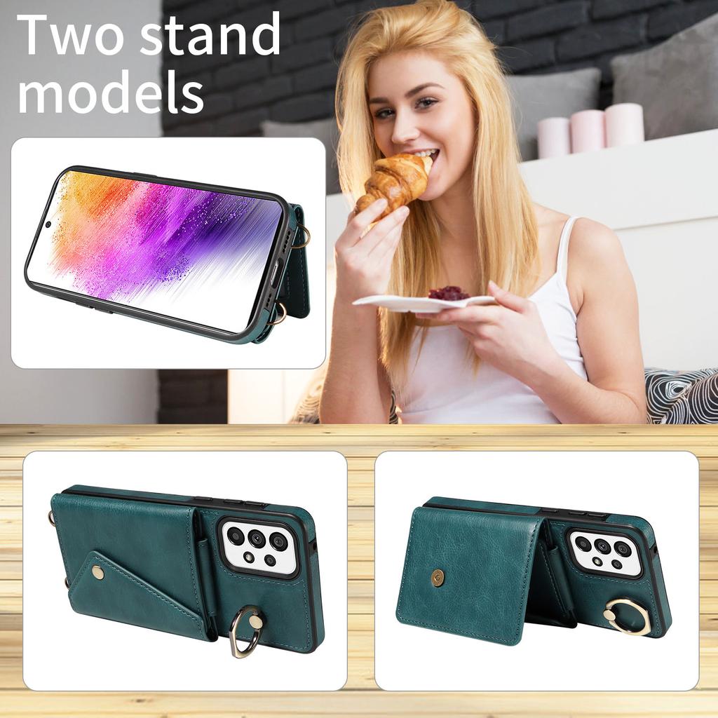 Shoulder Bag Design Card Holder Slots Ring Bracket Cover Phone Case for Samsung Galaxy S22,S23,S24,A12,A13,A14,A15,A52,A72,A22,A32,A33,A53,A73,A23...
