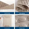 Anti-Slip Bathroom Shower Mat with Large Holes, Suction Cups, and Foot Massage Design.