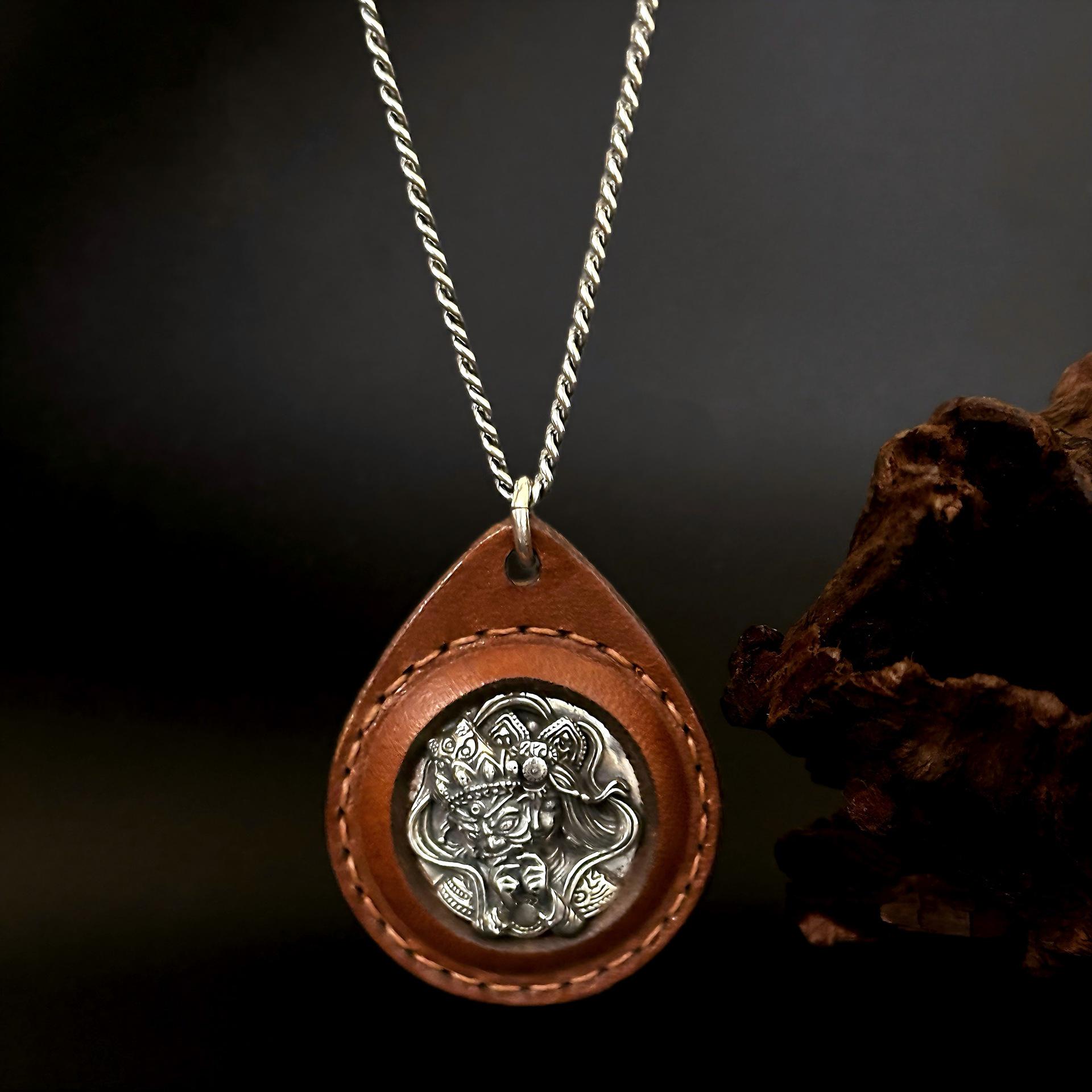 S925 Sterling Silver Jambhala Buddha Pendant with Leather Case S925 Silver