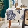 Fransk Retro Blå Blekk Pastoralt Trykk Polyester Bomull Duk Kaffeborddeksel Piknikmatte
