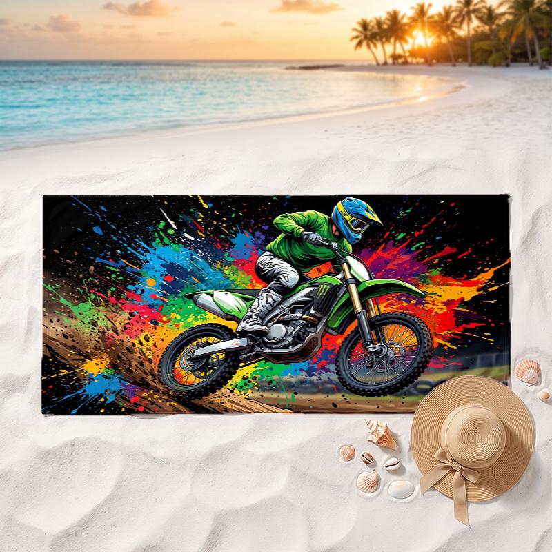 Motorcycle (25) Soft and comfortable beach towel perfect for vacations and poolside use an ideal gift for summer holidays