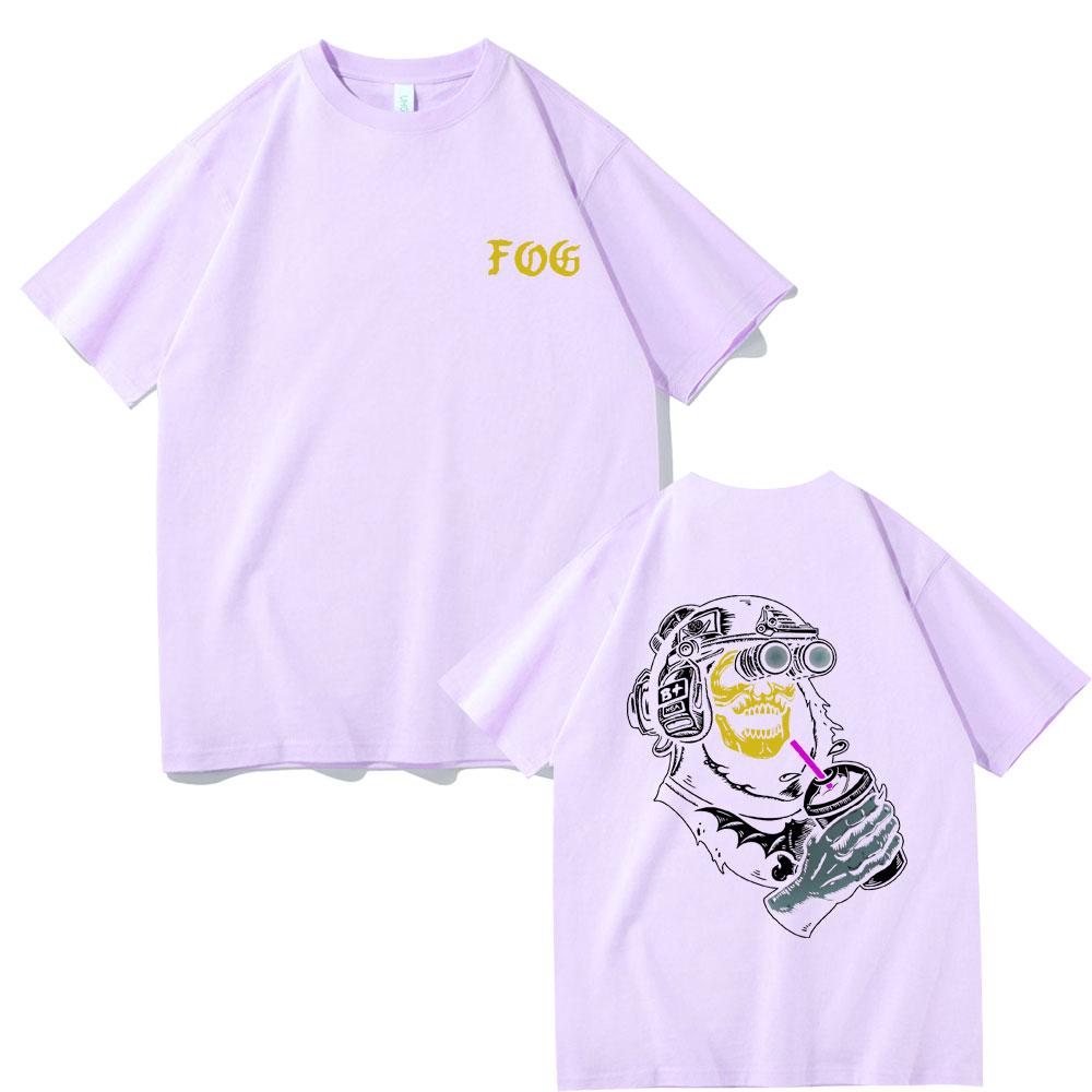 Forward Observations Group T-Shirt Gothic Skelett Grafikdruck T-Shirt Herrenmode Schwarze T-Shirts Männlich Vinatge Kurzarm