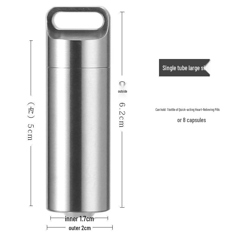 

Премиальная водонепроницаемая портативная таблетница из нержавеющей стали для кемпинга на открытом воздухе и EDC