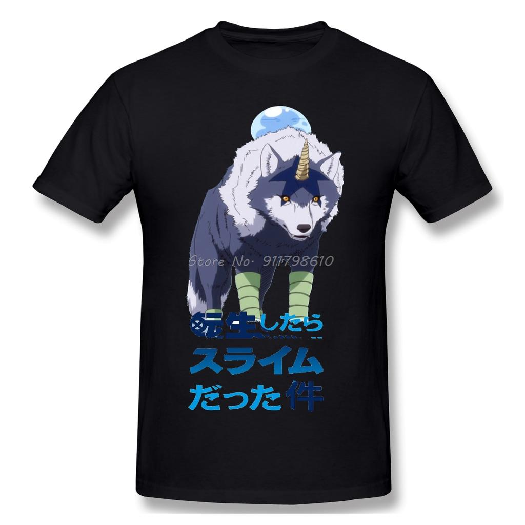 Cotton Rimuru Riding Ranga T-shirt That Time I Got Reincarnated As A Slime Sleeve Short Anime Men Tee Streetwear Harajuku
