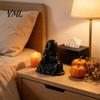 Compact Ghost Statue for Home 3D Printed Halloween Figurine, Cute Chin-Resting Spooky Desk Decor, White Black Figures Funny Ornament Party And