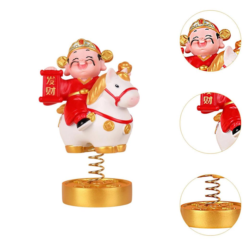 Shaking God of Wealth Decor Decorative Lightweight Spring Festival Decor Creative Chinese New Year Ornament for Shelf Bedroom