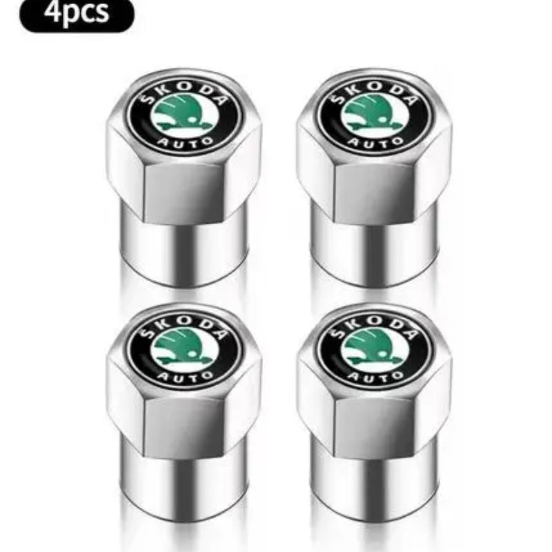 

Металлический колпачок клапана автомобильной шины, декоративный, герметичный, для Skoda Octavia Superb Rapid Kodiaq Fabia Roomster Citigo серебряный