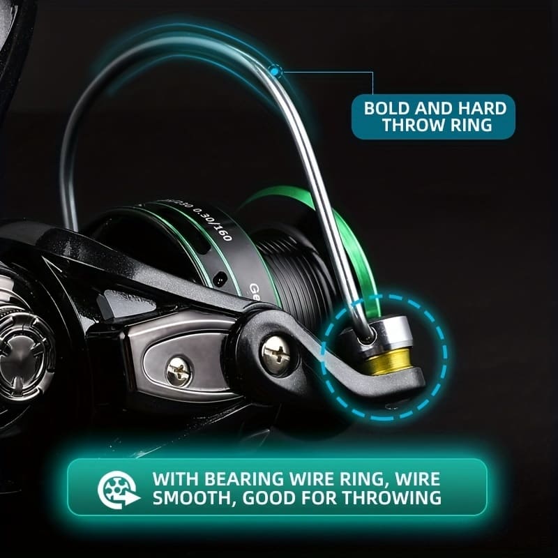 Hochleistungs Karpfenrolle Hohe Drehzahl Übersetzung Langlebige Aluminium- und Nylonkonstruktion Geeignet für Süßwasser- und Salzwasserfischen Meeresruten