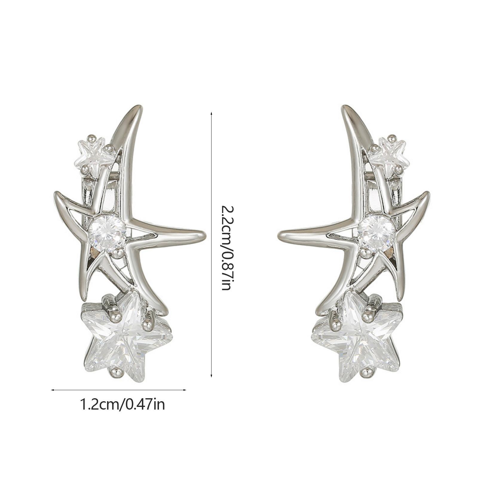 

Glittering Full Zirconia Moon Star Earphone Accessory Quick Install Designs AntiCorrosion Metal Clasps for Freeclip1/2 1