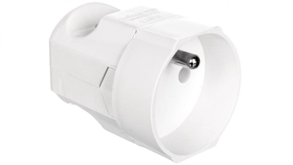 Gniazdo Przenośne 10A 2P+Z 250V Białe Gn-170