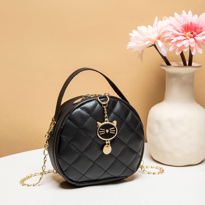 Women's Bag New Trendy Fashion Mini Small Bag Women's Chain Bag One Shoulder Crossbody Small Round Bag Women