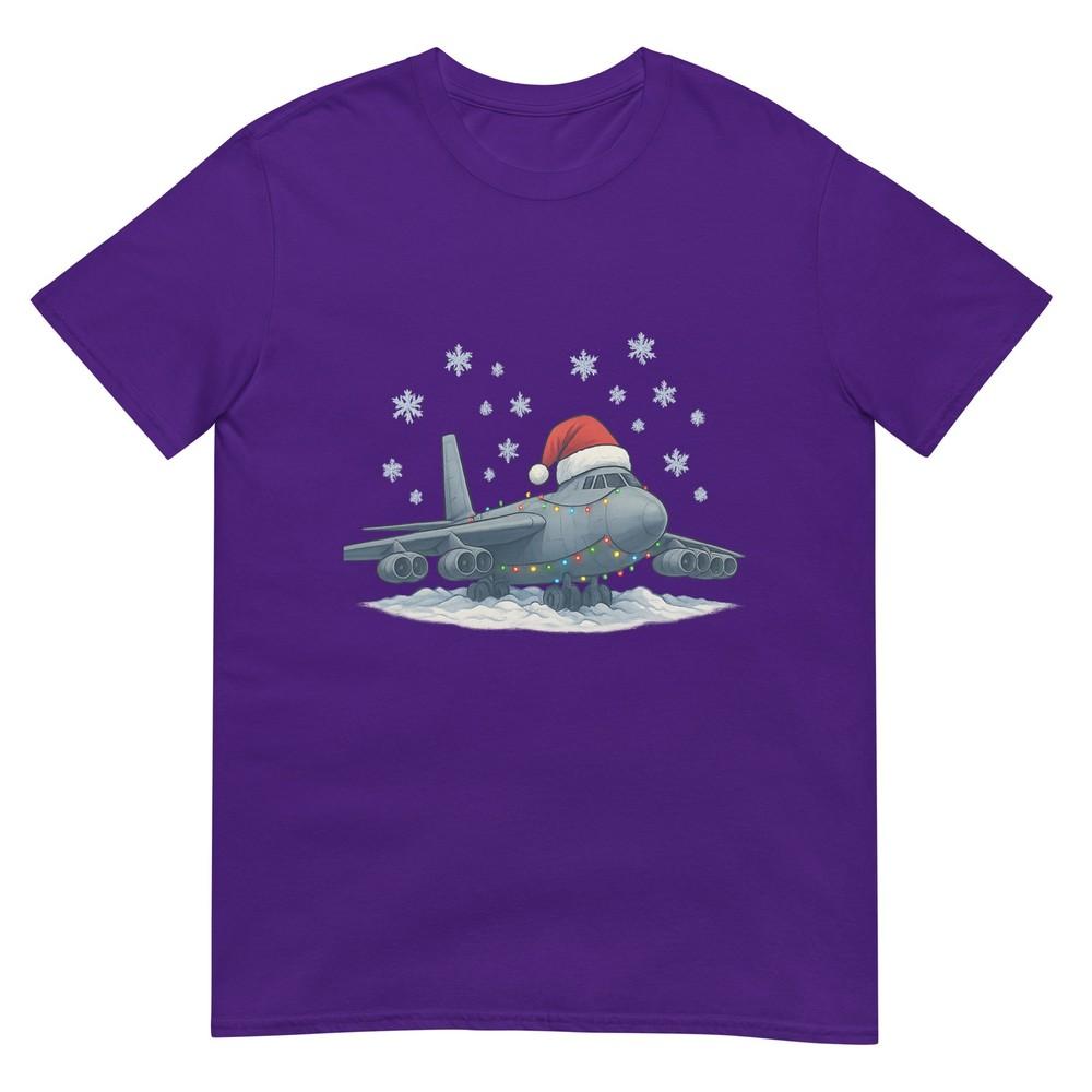 Christmas Lights Wrapped On Air Plane B52 Military Aircraft TShirt