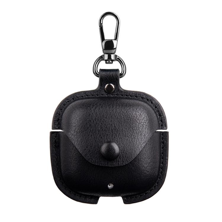 

Кожаный защитный чехол для TWS-наушников с крючком For Huawei FreeBuds SE 2 / SE 3 чёрный