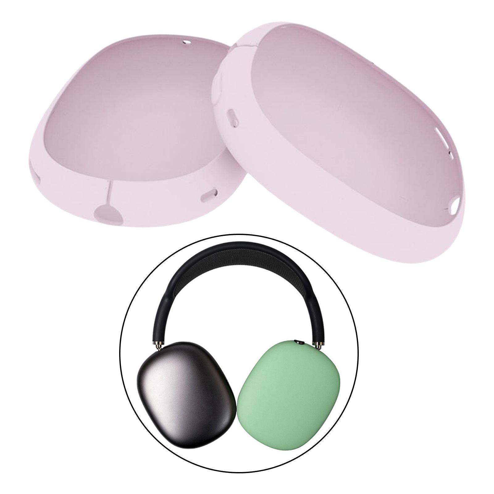 1Pair Protective Silicone Case Sweatproof Scratchproof Reusable Washable Cover Skin for Apple Max Headphones розовый