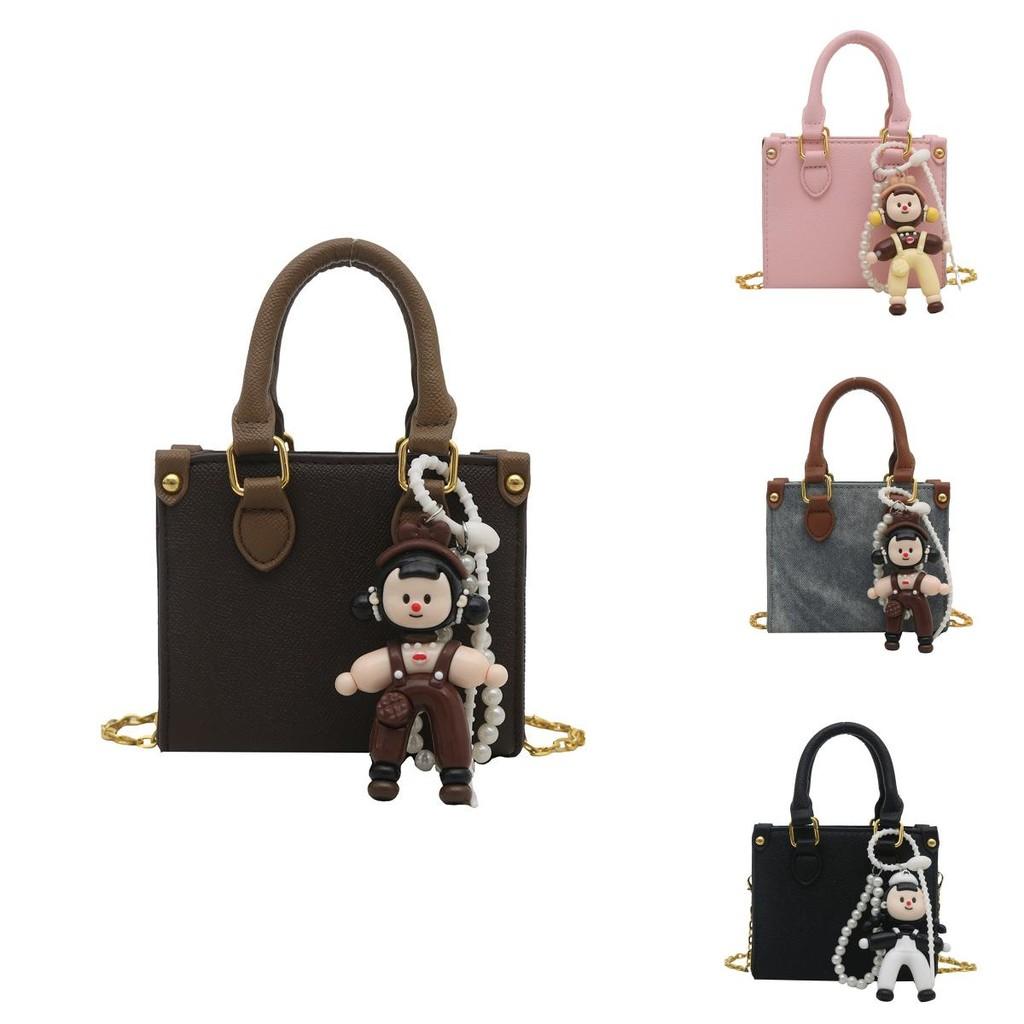 Retro Comfortable Fashion Handheld Kids Cute Square Bag With Seams Reinforced