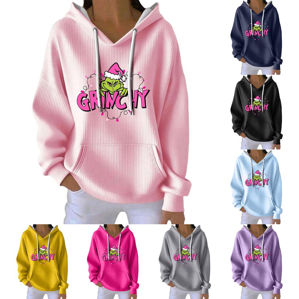 Women's Fashion Casual Christmas Angel Print Pullover Long-Sleeve Sweatshirt