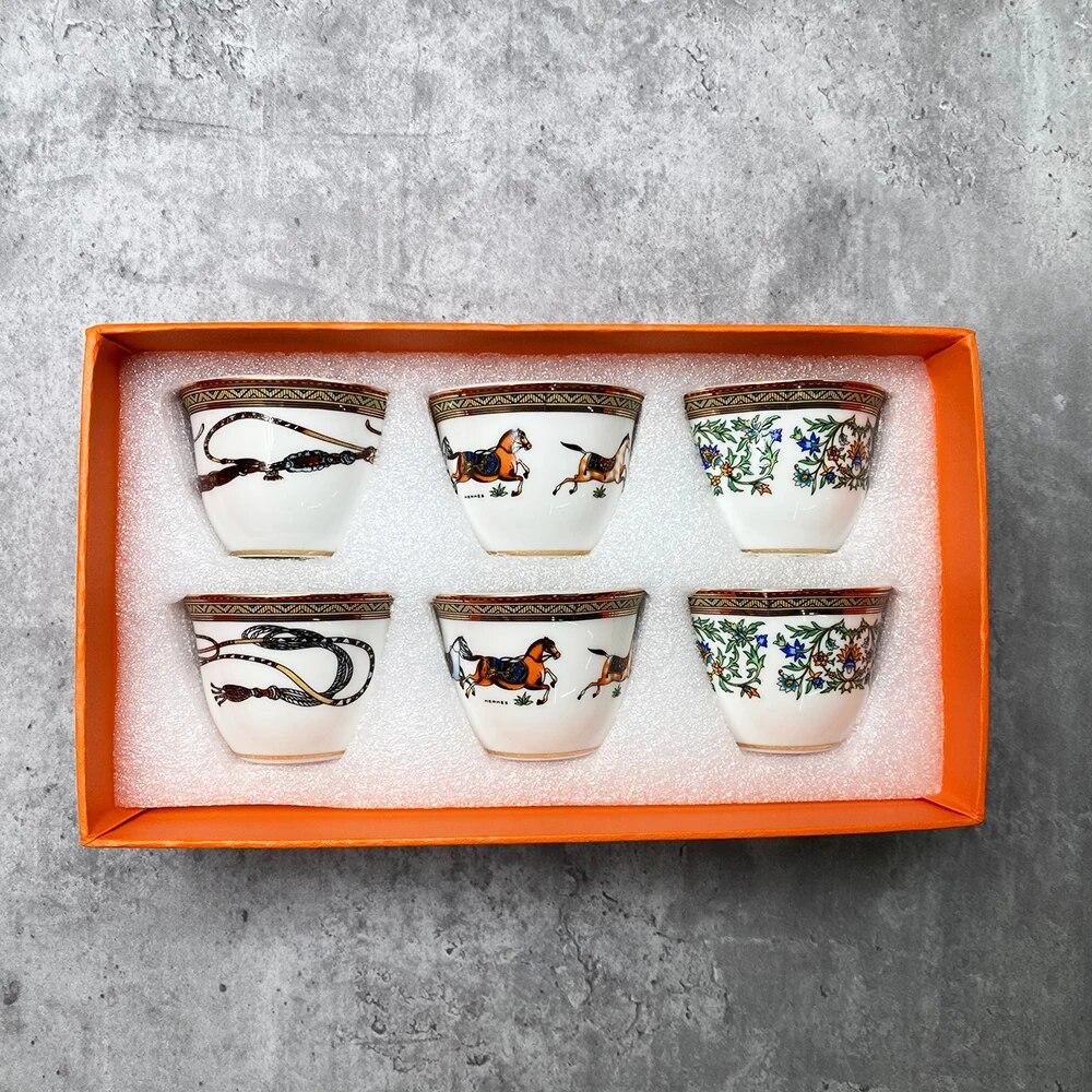 

Керамическая чашка для эспрессо из костяного фарфора, 80 мл, чашки для чая, молока с ручкой, кружка для офиса, новинка, подарок с оригинальной коробкой 5(51-100ml)