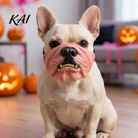 Dog Masque for Halloween Funny Masque, PU Foam Scary Pet Face Costume, Realistic Mouth Cute Dress Up with Elastic Band Up, Holiday Party, Photo Props