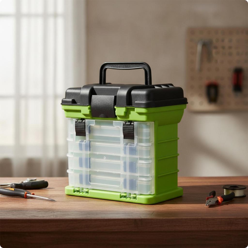 MultiCompartment Tackle Box Stacked Compartments Fishing Transparent Drawers Portable