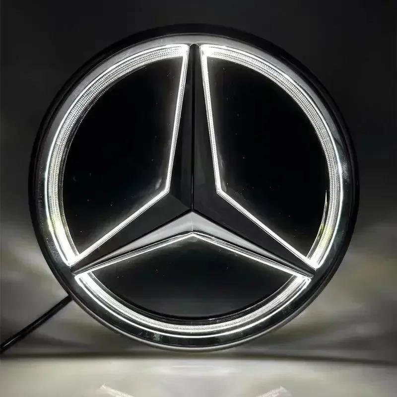 Autoaufkleber 2025 Heiß Für Benz Auto Frontgrill Logo Licht Spiegeloberfläche LED Abzeichen Emblem Leuchtendes Dekoratives Licht Für Mercedes Ben
