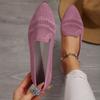 Fashion New Women Flats Solid Color Mesh Loafers Shallow Women Flats Shoes Soft Bottom Knit Ballet Flats Shoes Casual Slip On Boat Shoes