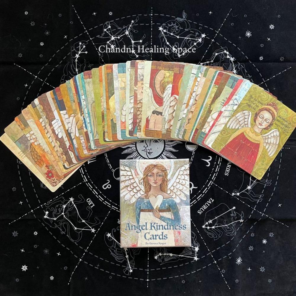 52 Cartes Oracle Anges - 8,8 X 6,3 Cm - Boîte Rigide - Affirmations Et Bénédictions - Tarot Anglais - Code QR Pour Guide