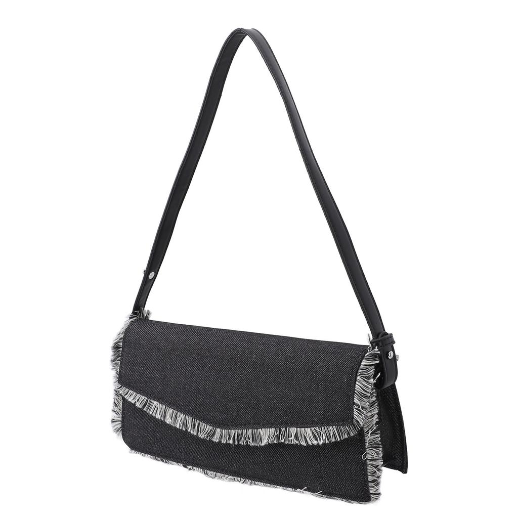 Underarm Bag Simple Stylish Shoulder Bag Ample Storage Space Fringe Handbag for Daily Outings
