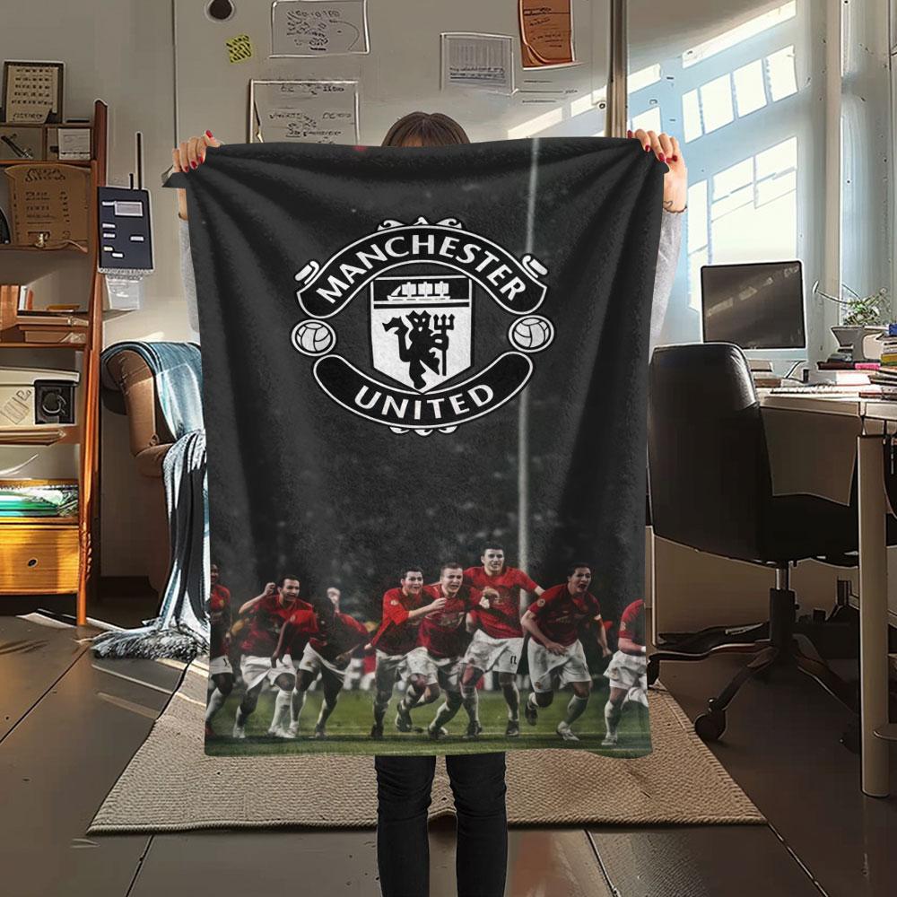 Glänzende MUFC Aufkleber Decke, Hohe Qualität, Bequem für Alle Jahreszeiten, Heimdekoration, Wärme und Komfort