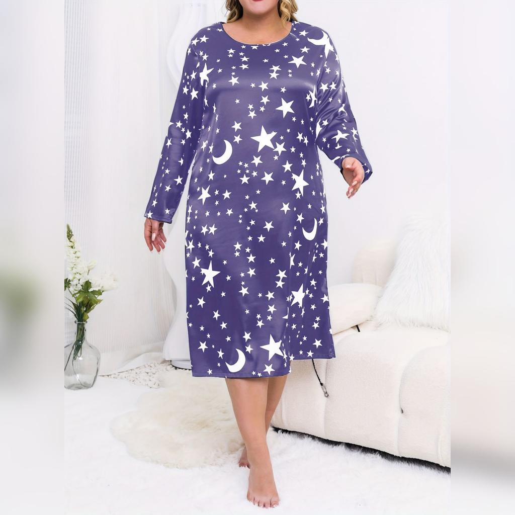 Plus Size Women's Nightgown - Casual Comfortable Loungewear Sleep Dress