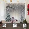 Christmas Shower Curtain Winter Snowman Xmas Pine Tree Shower Curtains For Bathroom Decor Waterproof And Mildew Resistant