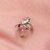 Silver Tone Frog Ear Cuff, No-Piercing Climber Frog Ear Wrap Clip for Women