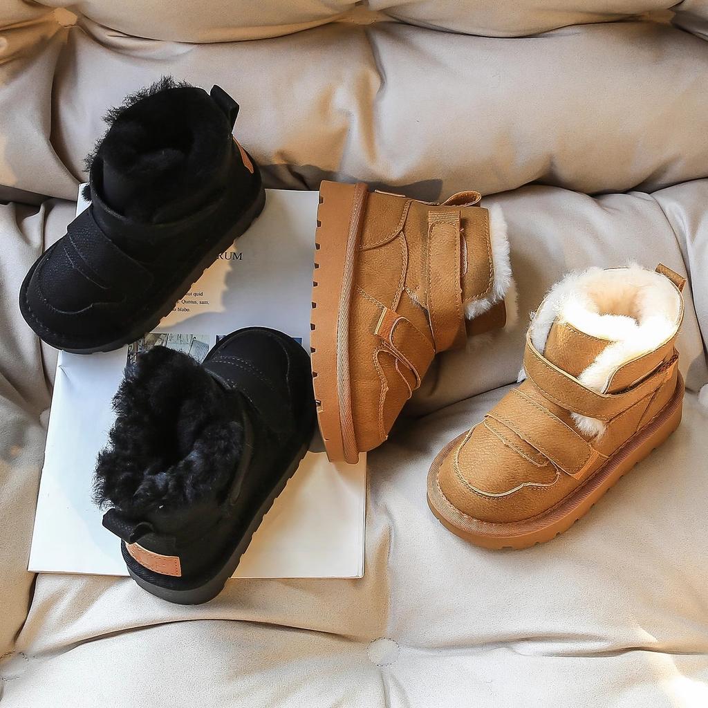 Children's Fur Snow Boots Boys' Plush and Thickened Short Boots Girls' Warm Cotton Boots
