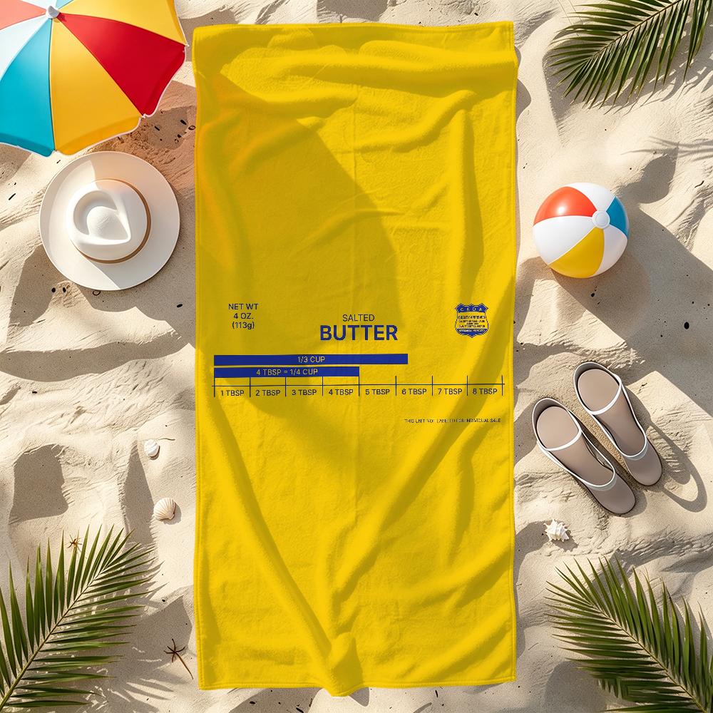Salted Butter Label Funny Towel Beach Quick Dry Soft Pool Towels Gift for Travel Gym Shower Camping sports