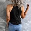 IHUASU Summer Halters Vest Women Wear Solid Color Slim-fit Sleeveless Round Neck Blouse Women