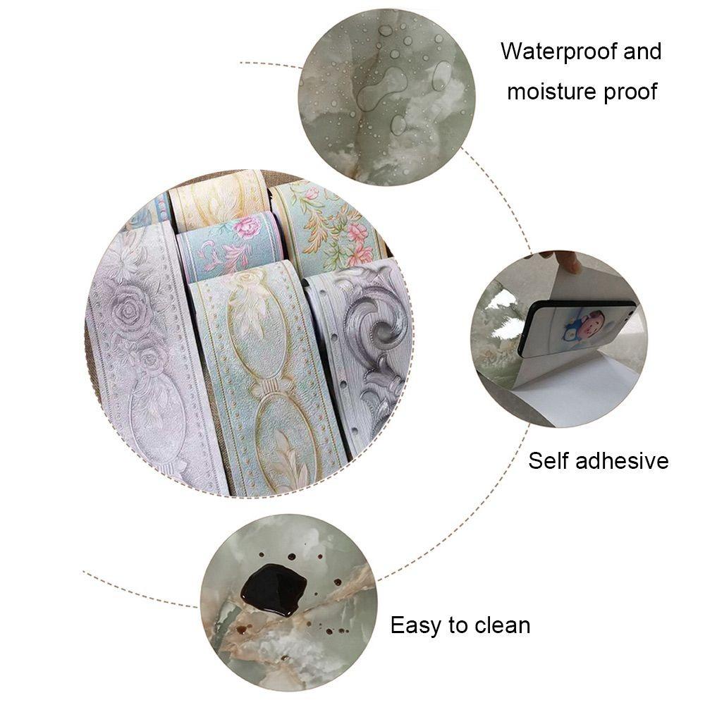 Self Adhesive Floor Tile Decal Door Frame Corner Wallpaper Home Decor Waist Line