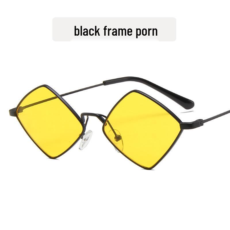 2020 European & American Retro Diamond Metal Irregular Sunglasses