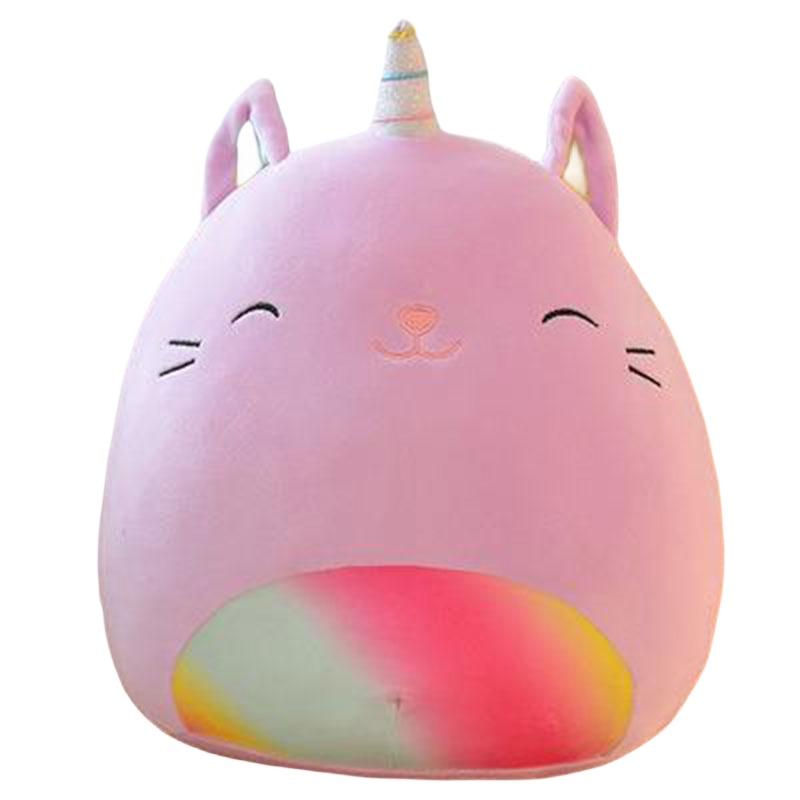 Cute Cartoon Animal Rainbow Unicorn Pillow Soft Plush Toy Cushion Embroidered Stuffed Doll For Girls 35cm