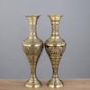 Creative Zinc Alloy Flowers Vases for Artificial Flowe Elegant Green Bronze Vase for Home Office Living Room Tabletop Decorative