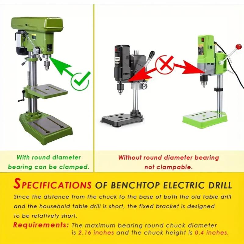 1Pcs Square Hole Drill Fixed Bracket Easy Installation And Disassembly For Woodworking Drill Bit Adapter