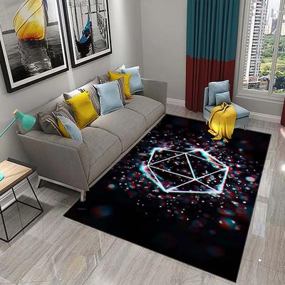 Glänzender Diamant Schwarz Teppich Kreatives Design Teppich für Erwachsene Modern Abstrakt Geometrische Teppiche Schlafzimmer Wohnzimmer Bereich Dekor Fußmatte