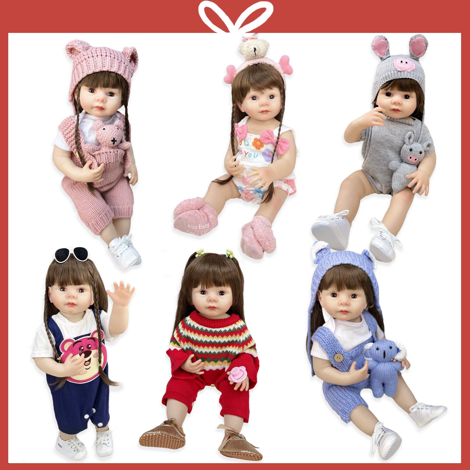 

Мягкая виниловая кукла Bebe Reborn для девочек, 22 дюйма, водонепроницаемая, для новорожденных девочек, 5 стилей, одежда для куклы Reborn на выбор