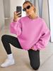 2025 Autumn/Winter Women's Solid Color Round Neck Casual Hoodie