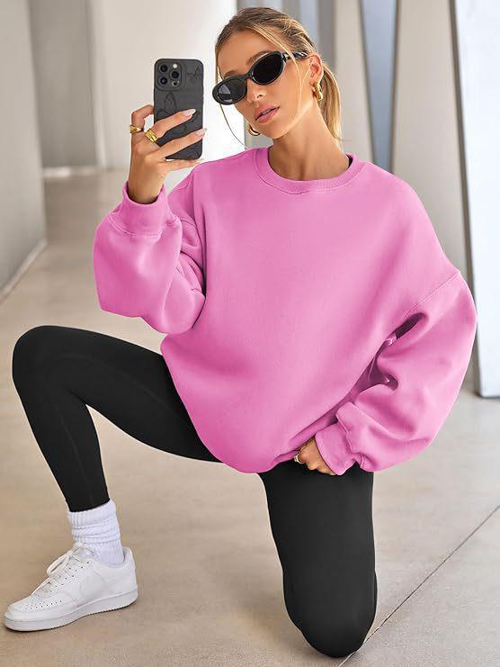 2025 Autumn/Winter Women's Solid Color Round Neck Casual Hoodie